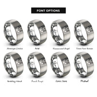 font options for inside engraving on silver piano keys rings