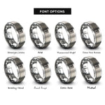 font options for inside engraving on silver piano keys rings