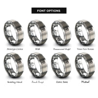 font options for inside engraving on silver piano keys rings
