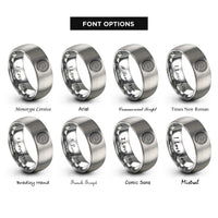 font options for inside engraving on gray piano keys rings