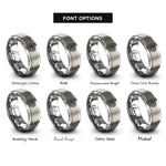font options for inside engraving on silver piano keys rings