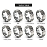 font options for inside engraving on silver piano keys rings