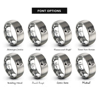 font options for inside engraving on silver piano keys rings