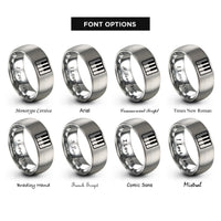 font options for inside engraving on silver piano keys rings