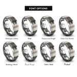 font options for inside engraving on silver piano keys rings