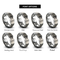 font options for inside engraving on silver piano keys rings