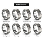 font options for inside engraving on silver piano keys rings