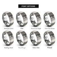 font options for inside engraving on silver piano keys rings