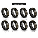 font options for inside engraving on gunmetal & black piano keys rings