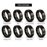 font options for inside engraving on gunmetal & black piano keys rings