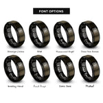 font options for inside engraving on gunmetal & black piano keys rings