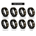font options for inside engraving on gunmetal & black piano keys rings