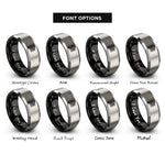font options for inside engraving on black & gray piano p staff rings