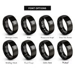font options for inside engraving on black piano p staff rings