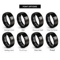 font options for inside engraving on black piano p staff rings