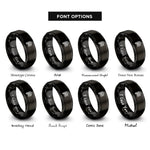 font options for inside engraving on black piano p staff rings