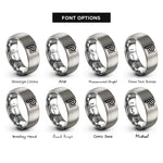 font options for inside engraving on silver piano p staff rings