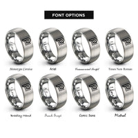font options for inside engraving on silver piano p staff rings