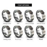 font options for inside engraving on grey piano p staff rings