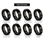 font options for inside engraving on black piano violin keys rings