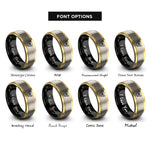 font options for inside engraving on black & gold & gray piano wreath rings