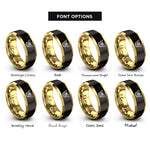 font options for inside engraving on black & gold piano wreath rings