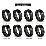font options for inside engraving on black piano wreath rings