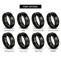 font options for inside engraving on black piano wreath rings