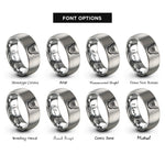font options for inside engraving on silver piano wreath rings