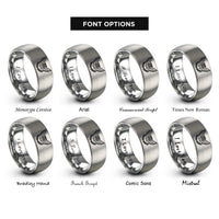 font options for inside engraving on silver piano wreath rings
