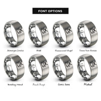 font options for inside engraving on gray piccolo snare sticks rings