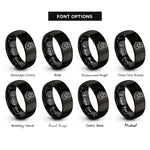 font options for inside engraving on black pick grip rings