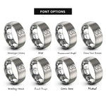 font options for inside engraving on silver pick grip rings