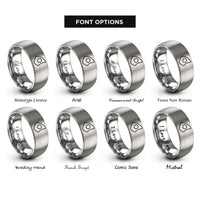 font options for inside engraving on silver pick grip rings