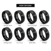 font options for inside engraving on black pickaxe rings