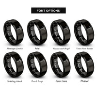 font options for inside engraving on black pickaxe rings