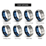 font options for inside engraving on blue & silver pickaxe rings