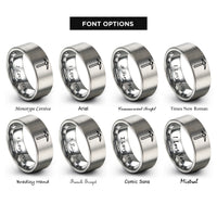font options for inside engraving on grey pickaxe rings