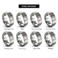 font options for inside engraving on grey pickaxe rings