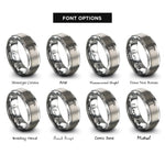 font options for inside engraving on gray pickaxe rings