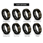 font options for inside engraving on gunmetal & black pickaxe rings