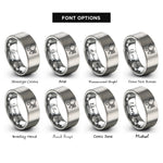 font options for inside engraving on grey pickleball net rings