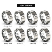 font options for inside engraving on grey pickleball net rings