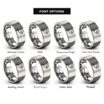 font options for inside engraving on grey pickleball paddle ball rings