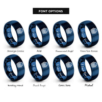 font options for inside engraving on blue picnic basket rings