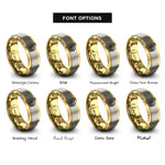 font options for inside engraving on gold & grey picnic basket rings
