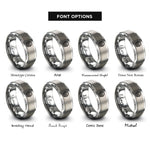 font options for inside engraving on gray picnic basket rings