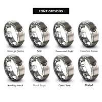 font options for inside engraving on gray picnic basket rings