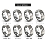 font options for inside engraving on grey pie chart rings
