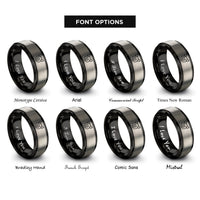 font options for inside engraving on black & silver pig rings